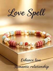 YAUKIA Boho Rhodonite Healing Beaded Bracelet, Natural Shoushan Stone Attract Romantic Luck, Minimalist Jewelry Gift For Wife Girlfriends Daily Wear - Multicolor - View 1