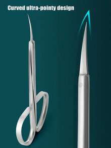 Professional Cuticle Scissors With Curved Titanium Blade - High Precision Nail Trimmer For Dry Skin And Nails, Ergonomic Non-Slip Handle, Suitable For Eyebrow And Eyelash Grooming, Home And Salon Use - Multicolor - View 4