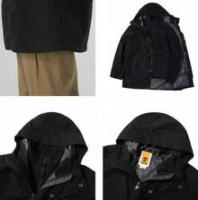 Timberland 新款男士戶外登山攀岩保暖抓絨連帽 2 件式 3-in-1 軟殼外套 - 黑色 - 查看 9
