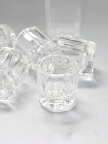 Nail Polish Crystal Liquid - Crystal Cup - Transparent Glass Single Liquid Bowl For Moistening Nails, Acrylic Powder Support, Acrylic Glass Container For Nails - Clear - View 3