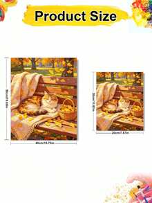 Cat On Park Bench DIY Digital Oil Painting, Adult Beginner Handmade, Canvas Art Wall Decor, Holiday Gift, Includes Painting Tools - Sets - View 8
