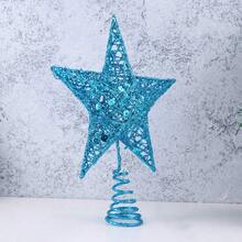 1pc Glitter Golden Star Christmas Tree Topper, Festive Indoor Holiday Decoration With Sparkling Metallic Design For Christmas Trees, Holiday Decor For Home & Xmas Tree - Multicolor - View 14