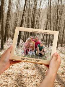 Personalized Date & Text Wedding Photo Frame, Custom Engagement Photo Frame Vertical And Horizontal Models Are Universal Engraved Family Picture Frame, Couples Photo Frame, Graduation Gift For Her - Multicolor - View 5