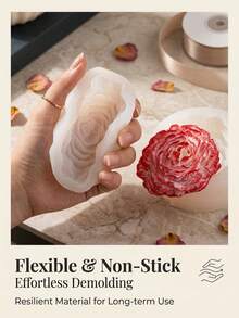 4pcs Large Peony Silicone Molds, Suitable For DIY Aromatherapy Candles, Handmade Soap Making And Craft Production, 3D Floral Home Decor Gift - White - View 10