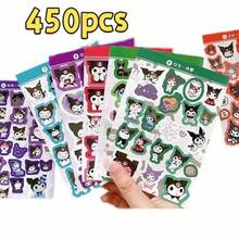 SANRIO S 裝飾貼紙，輕量防水乙烯基貼紙，易撕貼，適用於筆記本電腦、水瓶、滑板、行李箱、手機殼、剪貼簿等，可愛文具禮品，動漫貼紙，可愛房間裝飾 DIY 手作貼紙套組，返校季禮物與派對小禮 - 彩色 - 查看 11