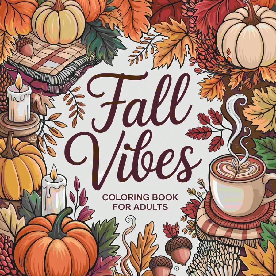 1 Adult Coloring Book 24 Pages Autumn Atmosphere Adult Coloring Book, Relaxing Harvest Pumpkin And Forest Animal Coloring Activity Book, Suitable As Holiday Gift For Autumn Art Lovers - Multiple Styles - View 1