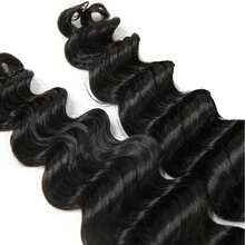 VALLBEST Crochet Human Hair Deep Wave 100% Human Hair High Quality Knotless Feather Extension 60g/Pack 16~26 Inch Full Invisiable Knot With String Pre Looped Crochet Human Hair Pre-Separated Invisible Miracle Knots Hair Extension Lightweight Reusable - Natural Black - View 9