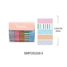 Chuchen Taoyao Series Dopamine Polka Dot Plaid Stripe Boxed Washi Tape DIY Planner Diary Sticker - A - View 9