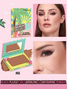 MISSLYN 1入 Beach Please! 柔焦修容古銅粉，中性暖色調霧面古銅色，可疊加顯色，含維生素E，臉部古銅修容盤，適合日常/派對/海灘，打造金古銅/陽光親吻/雕塑臉廓，古銅粉，萬聖節妝容 - 65 HI FROM HAWAII - 查看 2