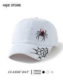 1pc/3pcs Spider Print Baseball Cap, Classic Fashion Style Baseball Cap, Soft Sweat-Absorbing Band, Adjustable Size, Lightweight Sun Protection Hat, Multi-Purpose Classic Style, Suitable For Outdoor Sports, Daily Wear, Parties And Vacation Occasions, Perfect Gift For Friends And Family - A - View 1