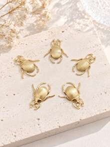 10pcs Stainless Steel Insect Beetle Necklace Pendant Set, Natural Multi-Shape Pendants, DIY Necklace Earring Jewelry Accessories - Multicolor - View 8