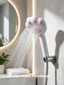 1pc Adjustable Handheld Claw-Shaped Shower Head, Wall-Mounted High Water Flow Powerful Rain Shower, Plastic Material, Wall-Mounted, Brings Refreshing Bathing Experience, Bathroom Accessories Bathroom Tools - Multicolor - View 2