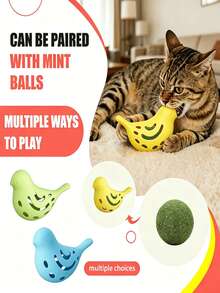 3pcs/1pc Interactive Bird-Shaped Cat Toy, Suitable For Cats And Kittens, Durable Chewable Teeth Cleaning, With Wiggling Motion, Relieves Anxiety And Boredom, Indoor Play Stimulates Hunting Instinct, Suitable For All Cat Breeds - Multicolor - View 4