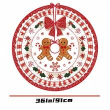1pc Christmas Tree Skirt, Classic Snowflake Trim, Drawstring Closure, Round Christmas Tree Base, Winter Party And Home Holiday Decoration (Fits Standard Size Christmas Tree), Christmas Ornament, Christmas Tree Decoration - SDS - View 12