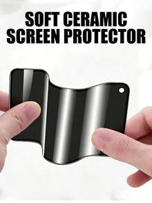6PCS, Matte Ceramic Screen Protector, Anti-Peeping, Anti-Glare, Soft Screen, Anti-Scratch, Shatterproof, Matte Texture, Suitable For Phone Protective Cases, Compatible With IPhone Duo/18promax/18pro/18/17e/17 Pro Max/17 Pro/17Air/17/16 Pro Max/16 Pro/16 Plus/16/15 Pro Max/15//14/13/12 And Other Models. - Black - View 6