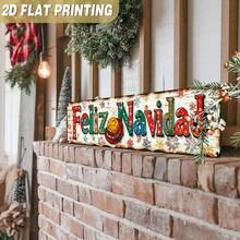 2D Flat, 1pc, Classic Merry Christmas Metal Sign, Christmas Theme Wall Decor, Suitable For Christmas Decoration, Home, Farmhouse, Living Room, Kitchen, Decorative Sign, Size 3.9x15.7 Inches (Random Style) - A - View 7