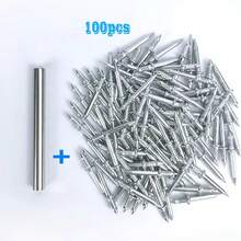 100pcs 200pcs Invisible Baseboard Double-Head Nail Set, Self-Tapping Double-Head Nails With Installation Sleeve, For Baseboard And Wood Trim Installation - No-trace Wall Nails - View 12