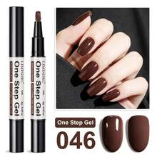 LIMEGIRL One Step Gel Nail Polish Chocolate Brown Gel Color, Fall Winter Nails, Coffee Brown Nail , UV/LED Gel Formula, Glossy Finish For DIY Manicure - Chocolate Brown - View 10