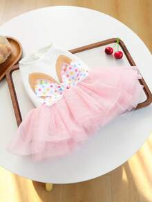 1PC Pet Clothes Small Dog Puppy Cat Cute Multi-Layer Mesh Tutu Dress Easter Polka Dot Rabbit Dress - Multicolor - View 9