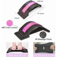 1pc Upgraded Large Size Lumbar Stretcher, Waist Massage & Relief Device, Cervical And Back Support Back Opener, Fitness Waist Support For Home & Office, Relieve Waist Soreness - Multicolor - View 8