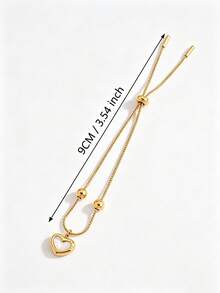 Camhanno 1pc Gold Stainless Steel White Shell Heart Pendant Adjustable Beaded Bracelet Women's Jewelry - Multi-color Style 2 - View 7