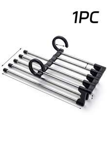 Multi-Layer Pants Rack - Space-Saving Foldable Design, Helps Efficiently Organize Your Closet; Suitable For Jeans, Leggings And Casual Pants Plastic Multi-Layer Pants Rack; Features Non-Marking Anti-Slip Storage Function, Easy To Assemble; Ideal Choice For Holiday Preparation And Seasonal Wardrobe Organization; - Multicolor - View 16