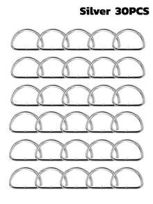 30PCS Metal D-Shaped Rings, Multi-Functional Charming D-Shaped Buckles, Suitable For DIY Keychains, Bag Charms, Straps, Belts, Collars And Other Accessories And Crafts, Suitable For Making Halloween Decorations, Christmas Decorations, Very Charming Jewelry Making Materials - One Size - View 9