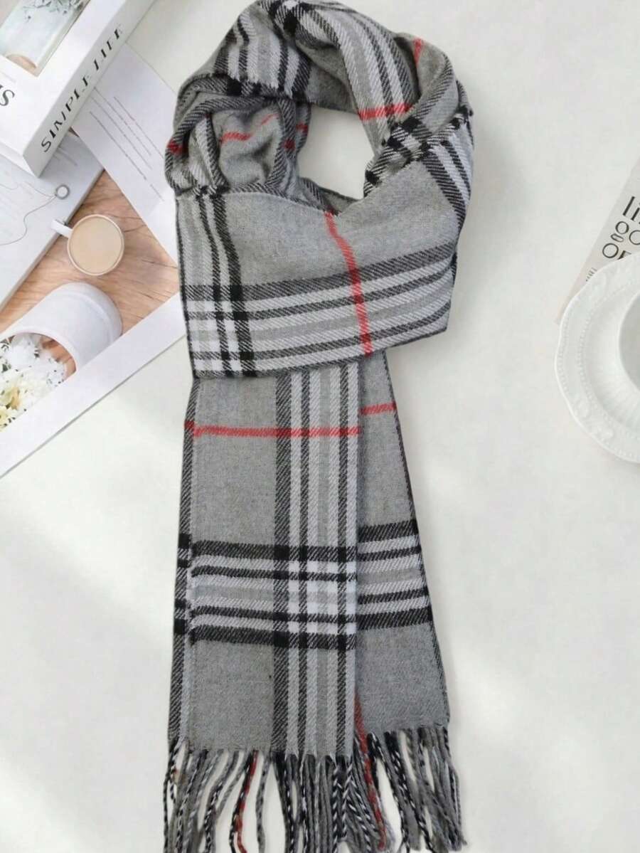 1pc Classic Plaid Men Scarf, Luxury Birthday Gift Men Accessories Men Scarves - Multicolor - View 1