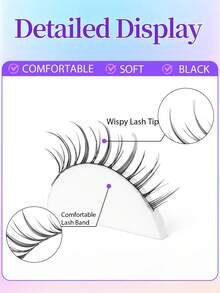 5 Pairs Manga Style EyeLashes With Black Band Natural Long Cosplay Makeup Cross Big Eye Lashes And Full Strip False Eyelashes 4-12MM - Black - View 7