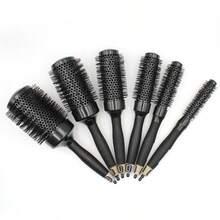 Round Brush Black Heat Conduction Hairbrush Comb For Home Salon Hair Design For Man Woman Blow Drying Curling - Black - View 1