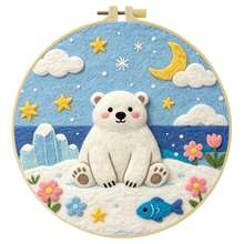 20x20cm/7.9x7.9 Inch DIY Needle Felting Starter Kit,Wool Felt,Winter Animals Theme Includes Instruction Manual,Embroidery Frame,Stamping Needle,Foam Padding,Wool And Felt,Handicraft Embroidery For Home Decoration,Suitable Gift For Special Occasions - Winter Animals - View 13
