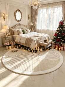 1pc Cream White Striped Pattern Floor Mat, Bathroom Mat, Bathroom Rug, Door Mat, Small Rug, Carpet, Floor Mat, Home Decor, Area Rug, Outdoor Mat, Home Decor, Area Carpet, Bedroom Rug, Washable Carpet - Multicolor - View 3