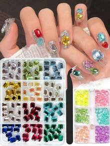 A Set Of Glass Nail Art Decorations And Accessories, Suitable For Multiple Application Scenarios Including Phone Case Decoration And Jewelry Making; Also Can Be Used For Decorating Clothing, Dresses, Brooches, Earrings, Etc. - Multicolor - View 10