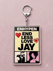 1pc/8pcs K-Pop EN-HYPEN Members Aesthetic Acrylic Keychains, Member Series Stamp Design, Rectangular Pattern Pendant, Backpack And Car Key Accessories, K-Pop Fans And ENGENE Fan Gifts - Multicolor - View 13