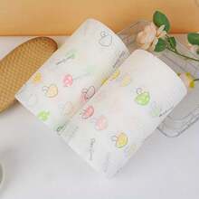 1pc Washable, Wet/Dry Dual Use, Reusable, Oil-Resistant Degreasing Cloth For Home Cleaning (Multiple Cartoon Patterns), Slouchy Person Dishcloth, Kitchen Paper Towel, Party Supplies - Lazy Tissues - View 1
