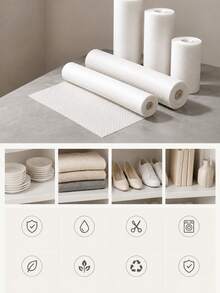 1 Roll, White Cabinet Mat, Durable, Suitable For Cabinets, Drawers, And Refrigerators, Easy To Clean, Waterproof, Oil Resistant, Moisture-Proof, Dustproof, Kitchen Countertop Padding, Furniture Cabinet Drawer Storage And Organization - View 5