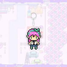 Gantungan Kunci Karakter Pixel OMORI, Liontin Perangkat Game, Aksesori Portabel Bergaya yang Dapat Dikoleksi - Coffee Brown - View 22