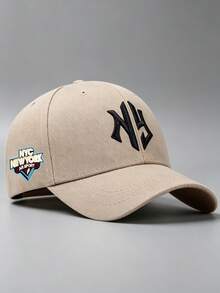 1 Pc. Unisex Fashionable New York Embroidered Baseball Cap, Adjustable Design, Perfect For Outdoor Activities, Travel, And Running - Baby Blue - View 11