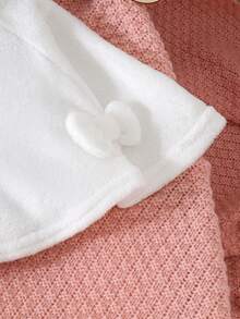 1 buah Jubah Berkerudung Bulu Putih Lucu dan Nyaman untuk Bayi Perempuan, Gaya Liburan Musim Gugur/Dingin - Putih - View 4