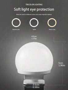 1件 4/6/8/10/12/14W LED 化妝鏡燈，USB供電 3色梳妝台燈，LED 化妝燈，可旋轉可伸縮可調光變色補光燈，化妝燈泡，臥室照明，燈泡，鏡子 - 鏡前燈-MAX - 查看 12