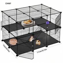 Pet Fence Hamster Cage Indoor Small Animal Protective Barrier Modular Design - Multicolor - View 2