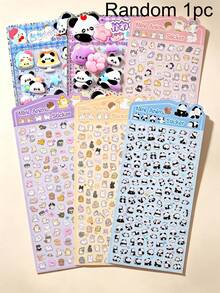 3D Puffy Panda Stickers Cute Waterproof Decals For Kids Handmade Reward Scrapbook Phone Tablet Decor - Multicolor - View 8