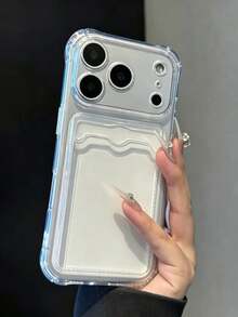 手機保護殼 - 耐用透明防震保護殼，適用於 Apple 18/18Pro/18Promax/17/16/15/14/13/12/11 系列，附卡槽 - 透明背蓋，附彈出式卡槽，方便取卡的手機保護殼 - 透明5 - 查看 2