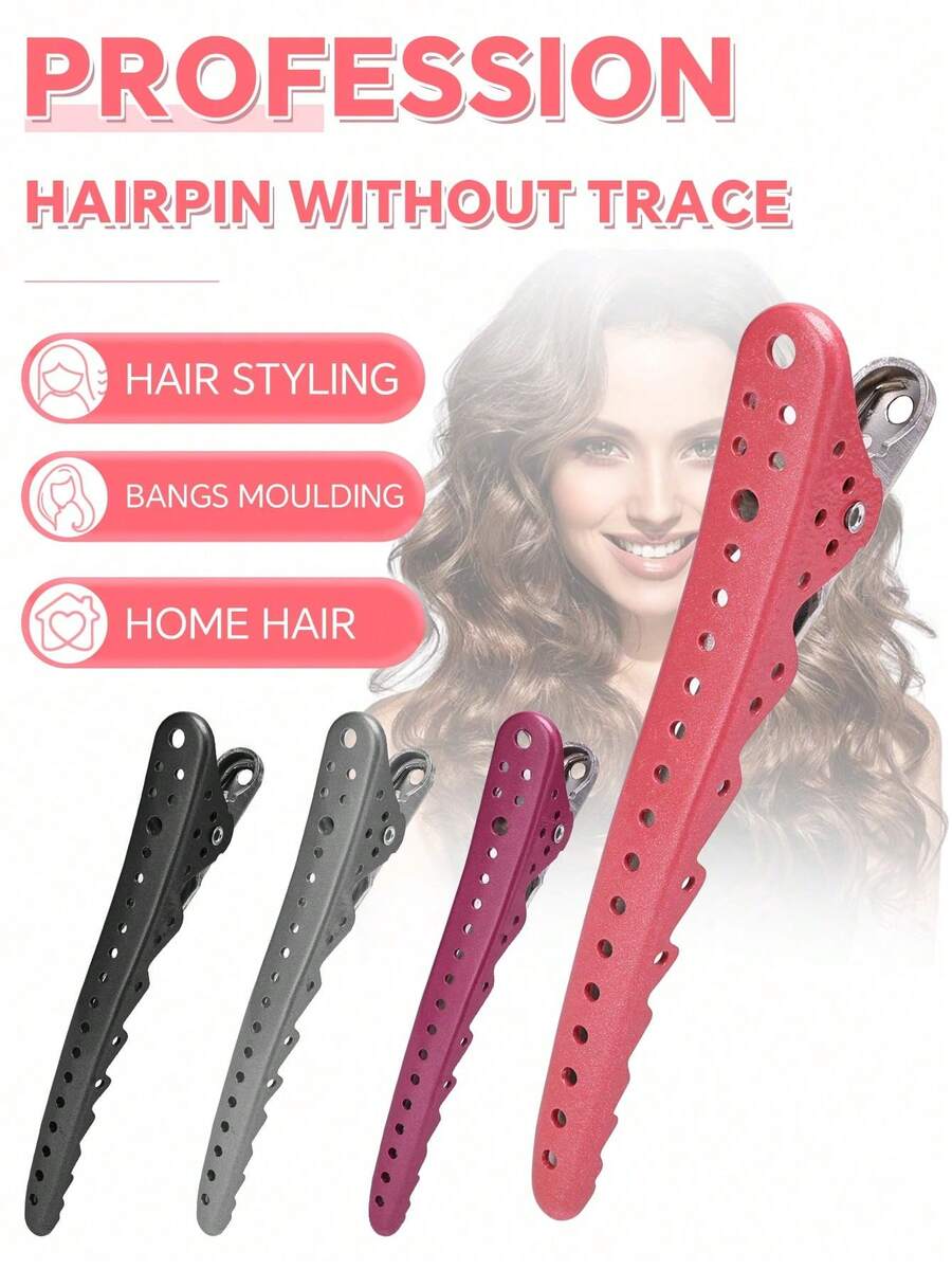 5/10/15/20pcs Shark Hair Clips Salon Hairdressing Crocodile Duck Mouth Sectioning Clips Styling Accessories Metal Aluminum - Multicolor - View 1