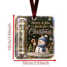 1pc 2D Flat Hanging Acrylic Storage Ornament - Suitable For Christmas Tree Decoration With Hooks, Bill And Cash Holder, Graduation Gift, Back To School Gift, Tree Decoration, Acrylic Hanging Plaque For Savings Display - Acrylic Pendant - View 15