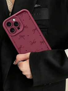 Phone Case - Adorable Christmas-Themed Phone Case, Shockproof Mobile Protection Cover, Compatible With Compatible With Iphone 11 12 13 14 15 16 17 18 Pro Max Pro Plus Series - Stylish And Creative Design For A New Phone Case - Burgundy - View 3