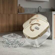 Multi-Functional Transparent Plastic Compartment Food Storage Box, Refrigerator Multi Grids Sealed Fresh-Keeping Box With Cover, Large Capacity Reusable Vegetables FruitsIngredient Container, Microwave Heatable, Kitchen Food Storage And Organization - Multicolor - View 9