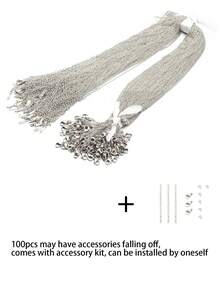 10-100pcs/set Stainless Steel O Chain & Flat Chain & Collar Chain Diy Jewelry Chain Accessories - Multicolor - View 8