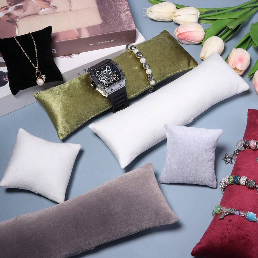 1pc Velvet Pillow Display Stand For Jewelry Display And Storage