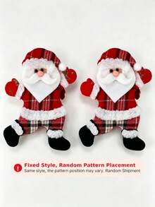 Christmas Curtain Tiebacks, Santa Claus Reindeer Bear Curtain Clips, Festive Holiday Drapery Holdbacks For Window Curtains, Christmas Home Decor, Easy Curtain Organizer, Random Pattern Placement - Multicolor - View 15